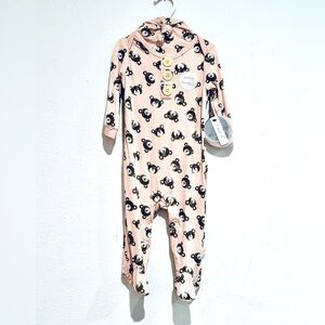 NWT Milkberry 100% RAYON BAMBOO 2PC SLEEPER W/BONNET/HAT BABYGIRL 6-9 months